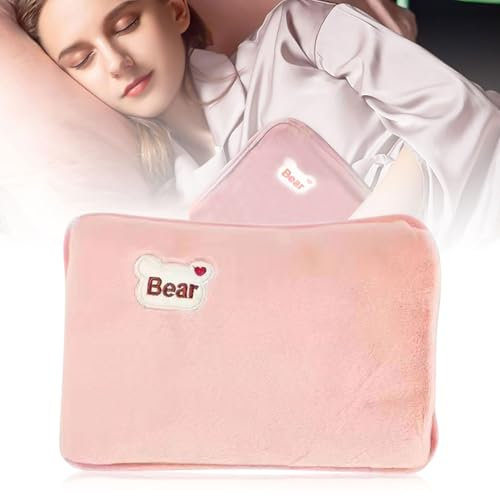 Borsa Acqua Calda Elettrica, Borsa Acqua Calda Con Rivestimento Morbido In Microfibra, Scaldino In Peluche, Scaldamani, Scaldapiedi, Ideale Per Ridurre Dolori Muscolari, Dorsali e Mestruali (Rosa)