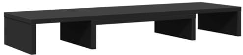 vidaXL Supporto Monitor Regolabile Nero 80x24x10,5 cm in Truciolato, Rialzo per Monitor, Supporto per Monitor per scrivania, Rialzo per Supporto per Monitor