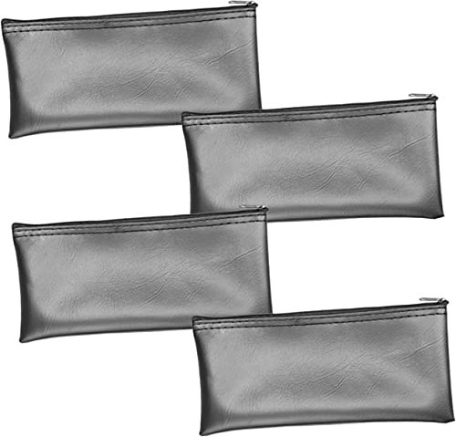 GLSTOY 4pcs Microphone Case Leather Pouch Set with Zipper, Portable Mic Carrying Bags for Travel, Dustproof Pu Leather Mic Storage Bags, Compact Microphone Holder Pack for Stage and Ktv