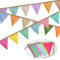 Wzczf 3 Pack Banderines de Fiesta, 2.5m Decoración para Habitación de Niños y Niñas Guirnaldas de Tela de Poliéster Lavable, Cuna Triángulo Colorido Bandera Decoración