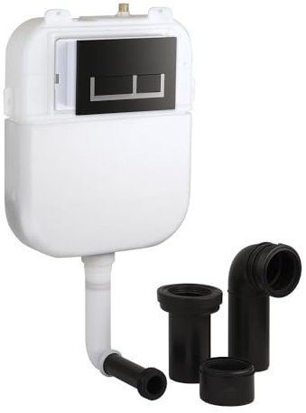 Milano Back to Wall Toilet WC Concealed Cistern Rectangular Black Dual Flush Plate