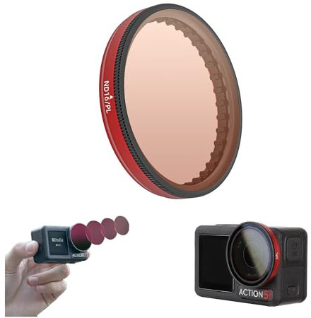Fututech Filter für DJI Osmo Action 5Pro/4/3, Filter für Action-Kamera, kratzfest, hohe Übertragung, Zubehör (ND16/PL*1)