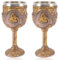 Wine Goblet, 2PCS Medieval Dragon Goblet Dragon Wine Goblet Resin Stainless Steel Viking Beer Mug Medieval Gothic Goblet for Cocktail Beer