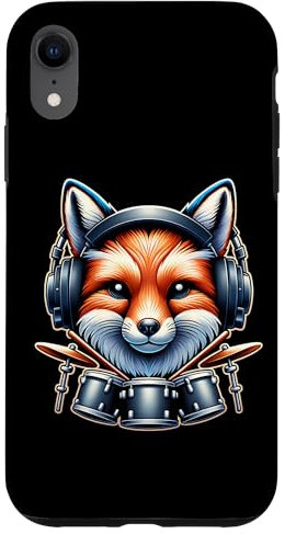 Volpe Con Cuffie E Batteria Custodia per iPhone XR