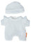 Miniland - Kleidung für 21 cm Puppe, Bekleidungszubehör für Puppen, Pyjama mit Mütze (Weiß)