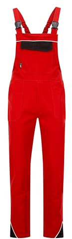BWOLF ARES Salopette de travail 100 % coton pour homme - Salopette de travail - Salopette de travail, noir/rouge, XXXXL