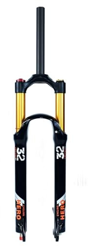 LYYCX Mountainbike Gabel 26/27,5/29 Zoll, 140mm Federweg Rebound Adjust, Manuelle/Fernverriegelung QR 9mm Scheibenbremse MTB Federgabel(Straight Manual Lock,26 inch)