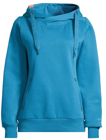 Salzhaut Damen Hoodie Pullover Sünn unifarben - Kapuzenpullover Pulli Sweater mit Kapuze in Fjord Größe XL