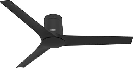 Hunter Fan Company 52693 - Ventilador de techo de 132 cm / 52 pulgadas Athens mate negro con mando a distancia de mano, operación de verano/invierno, modelo 52693