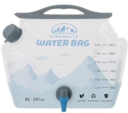 Lanpeeking 8L Wasserbeutel mit Hahn Faltbarer Wasserkanister BPA-frei Großöffnung mit abnehmbarem Dichtungsclip – leicht zu reinigen & mit Eiswürfeln/Früchten zu befüllen, für Camping & Outdoor