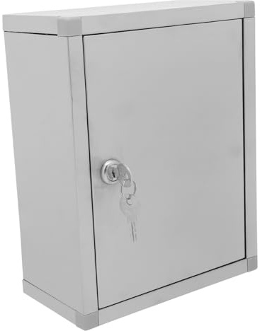 OFFSCH Edelstahl Wand Aufbewahrungsbox 27x21x11cm Abschließbar Mit Schloss Für Vorschlags Und Beschwerdebriefe Büro Fabrik Schule