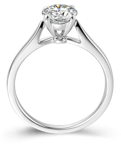 Gualiy 9 Karat Weißgold Ring Damen, 375 Gold Verlobungsringe mit Rund Form 0.3ct Diamant Eheringe Größe 56