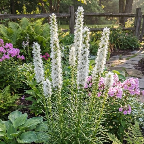 Bloomique - 3er - Set - Liatris Spicata Alba - Prachtscharte - Winterhart - Mehrjährig - Höhe 10-20 cm - 9 - cm - Topf