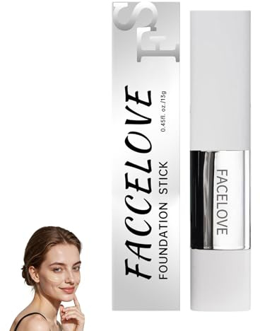 Facelove Foundation Stick mit Pinsel, Faccelove Foundation Stick, Facelove Changing Foundation Stick, LSF 15, 12 Stunden Halt, Doppelseitig mit Abnehmbarer Bürste, für Alle Hauttypen (Natürliche)