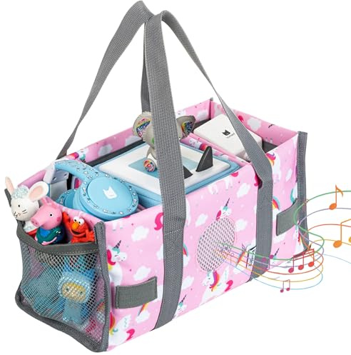 Knuffig Tonie Tasche: Stilvolle Aufbewahrung und Transportlösung für Deine Tonie-Figuren, Motive - Einhorn, Dinosaurier, Löwe, Prinzessin & Co. (Einhorn)
