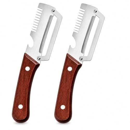Multifunctional Vegetable Peeler, 3-in-1 Peeler & Bottle Opener Julienne Peeler, Stainless Steel Kitchen Peeler Ergonomic Kitchen Tool for Potato, Fruit, Vegetable (2PCS)
