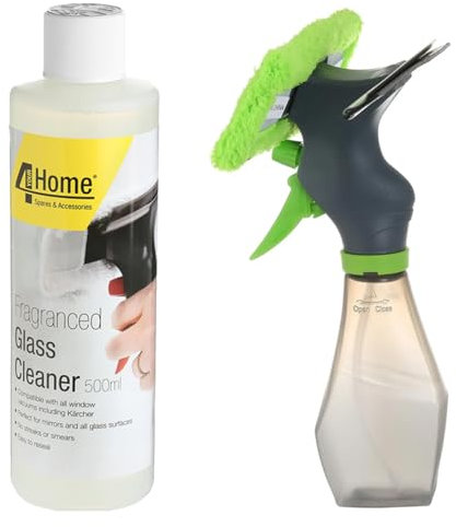 First4Spares Microfibre Window Cleaning Cloth Kit for Window Vacs - Spray Bottle, 2 x Microfibre Cloths & Fragranced Glass Cleaner