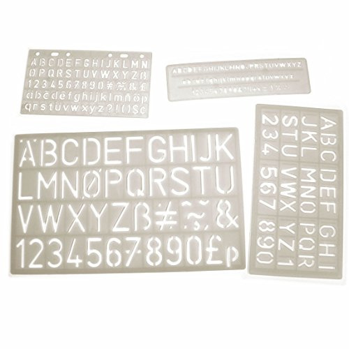 Large Plastic Letter Art Stencils Alphabet Drawing Templates Pack of 4 by BCreative ®