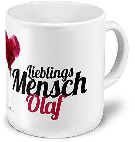 printplanet XXL Riesen-Tasse mit Namen Olaf - Motiv Lieblingsmensch - Namenstasse, Kaffeebecher, Becher, Mug