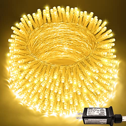 JMEXSUSS 200 LED String Lights Indoor Outdoor Clear Wire, Connectable Warm White Christmas String Lights for Bedroom, 66 Ft Twinkle Fairy Light Plug in for Wedding Home Tree Yard Patio Spring Decor