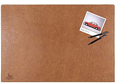 Centaur - Hochwertige Leder Schreibtischunterlage mit 90° Kantenschutz - Cognac Vintage 55x80 cm - ideal für Büro und Zuhause - Pflegeleichte Schreibunterlage -