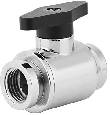 Richer-R G1 / 4 Wasserventil, PC-Wasserkühlung G1/4 Valve Innengewinde Wasser Kugelhahn Absperrventil mit Handgriff für Computer Wasserkühlung Silberig/Schwarz(Black)