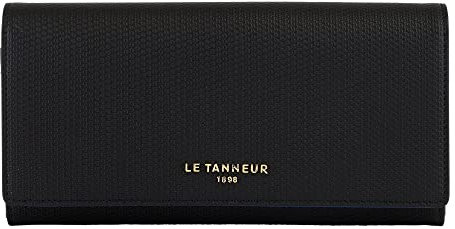 Le Tanneur, Portefeuille Compagnon, Porte Monnaie, Porte Cartes, en Cuir, Emilie, Femme, 10 Compartiments Cartes, 3 Poches Plates, Poche à Monnaie zippée, Anti-RFID, Fermeture Bouton Pression