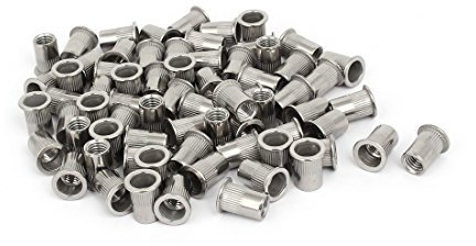 Aexit M10x21mm In acciaio inox dritto zigrinato con chiodi a rivetto Inserto in argento tono 130 pz ID: 547114