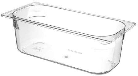 HENDI Eiscremebehälter, geeignet für den Einsatz in Eistheken und Tiefkühlschränken, Eiscreme, Eisbehälter, 5L, 360x165x(H) 120mm, Polycarbonat, Transparent