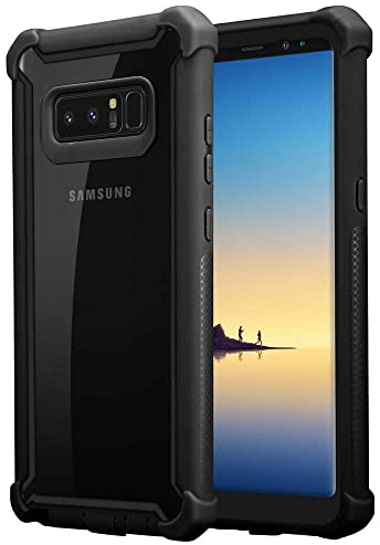 Cadorabo Hülle kompatibel mit Samsung Galaxy Note 8 Schutzhülle TPU Silikon Case Outdoor Hybrid Design Anti Rutsch Slim Kratzfest Weiche Gummi mit Rundumschutz Case Hülle für Galaxy Note 8 in Schwarz