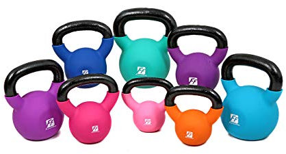 FunctionalFitness Neoprene Kettlebells - Soft-Touch Neoprene Coated Cast Iron Kettlebells (6kg)