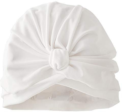 Dilly Daydream Diva White Shower Turban - Lycra Shower Cap - Waterproof Lining - Machine Washable - British Made - Reusable
