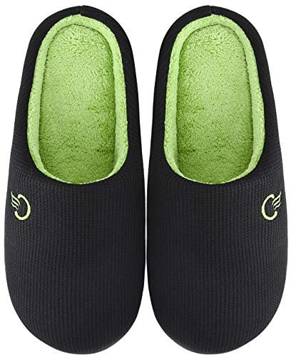 Mishansha Pantofole Casa/Esterno Uomo Donna Calde Pantofola in Memory Foam Comode Leggere Ciabatte da Casa Antiscivolo Morbide Scarpe Inverno Autunno(Nero, 42/43)