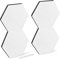 Navaris Filz Memoboards Set sechseckig - 4X Filz Pinnwand 20 x 17 x 1,5cm mit Stecknadeln und Klebeband - Filzboard für Küche und Büro - Weiß