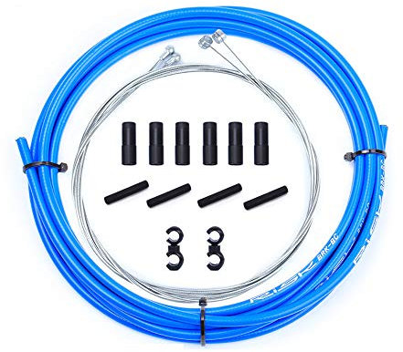 Mimoke Cavo Freno per Bicicletta, Kit di Cavi per alloggiamento Freno per Mountain Bike, Cavi universali in Acciaio per Freni per Bici da Strada (Blu)