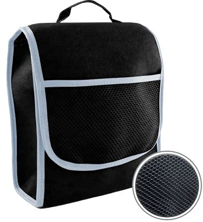 L & P Car Design Kofferraumtasche klein Organizer Autotasche Auto Kofferraum KFZ Tasche Toolbag Aufbewahrungstasche mit Klettverschluss (Schwarz grau)
