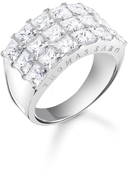 THOMAS SABO Ring weiße Steine Pavé silber 925 Sterlingsilber