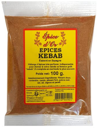 Epices Kebab 100g - Epice d'Or, Un Assaisonnement Savoureux 100% Naturel, Végétal et Sans Additifs