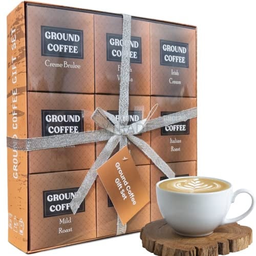 GROUND Coffee Cafetiere Gift Set | Flavoured Coffee Hamper for Men, Ladies & Couples | Housewarming & Xmas Gifts