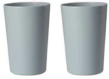 wongwongcat Lot de 2 gobelets de salle de bain, incassables, en plastique de 325 ml, gris et gris
