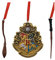 Selezione Varzi Dal 1956 Addobbo Albero Di Natale Harry Potter Set da 3 In Resina Bacchetta Crest E Scopa