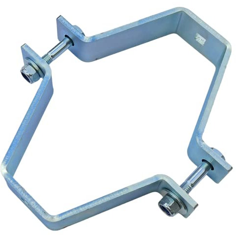 5 mm dicke universal Rohrschelle, Rohrhalterung, Rohrklemme, Mastschelle, Doppelschelle aus Stahl verzinkt - starke Unterstützung für Rohre - Ideal für Indoor & Outdoor (D: von ⌀ 59 bis 70 mm)