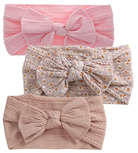 XuoAz Baby Girls Bow Flora Headband Baby Turban Knotted Elastic Headwrap for Newborn Infant Toddler Hair Accessories