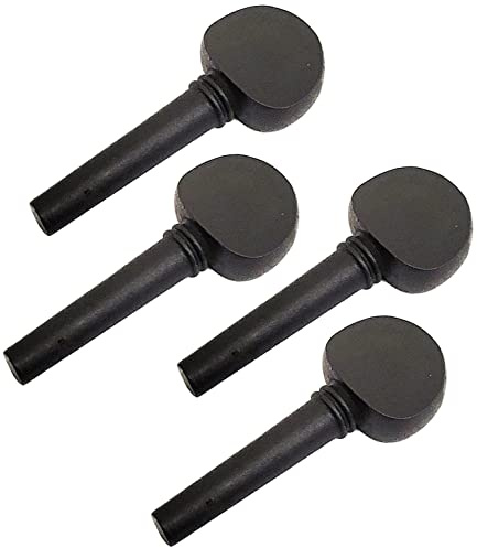 Juego de 4 clavijas de afinación para violín de tamaño 4/4, de madera, de ébano