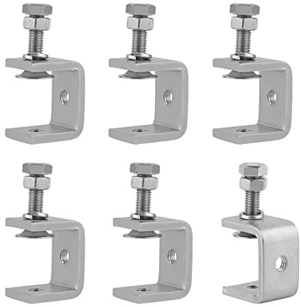 EXLECO 6Pcs Morsetto a C 30mm Morsetti da Falegname Acciaio Inox Morsetti a Vite Morsetto di Fissaggio Multiuso Pesante da Banco per Lavori in Legno, Saldatura, Carpenteria, 16-25mm Aperture