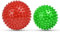 URAQT Faszienball, 2er Set Kleine Igelball Hart, Faszien Massageball mit Noppen, Massagebälle zur Behandlung Von Muskelverspannungen, Igelbälle Massage Ball für Füße Rücken Nacken Hände （Grün+Rot）