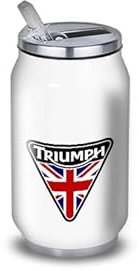 Trinkflasche / Wasserflasche aus Aluminium – Edelstahl (Thermoskanne 24 Stunden), wiederverwendbar, 330 ml bis 750 ml, einzigartiges Design Triumph britische Flagge (Edelstahl, Dose S 330 ml)