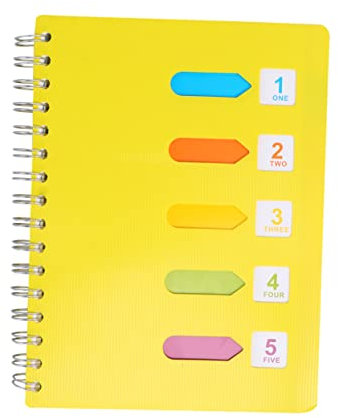 STOBOK Gebundenes Notizbuch Themenhefte Notizbuch Mit Fünf Themen Weit Regiert Tagebuch Drahtgebundenes Spiralnotizbuch Hardcover-spiralnotizbücher Weiß Millimeterpapier Kleine Spirale A5