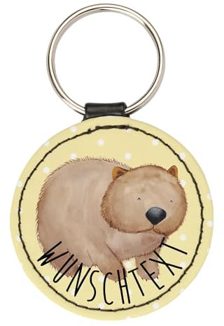 Mr. & Mrs. Panda Personalisierter Schlüsselanhänger Wombat - Personalisierte Geschenke, Schlüsselanhänger Mit Botschaft, Das Leben ist schön,