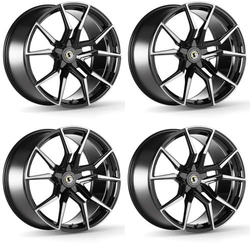 4x Schmidt Felgen Drago 8.5Jx19 ET28 5x112 HellCat Black kompatibel mit Mercedes-Benz C-Klasse W203, CLK-Klasse W208, CLK-Klasse W209, CL